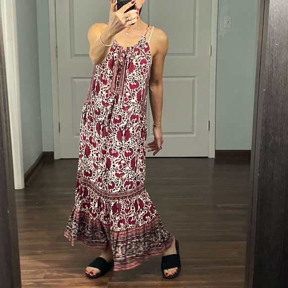 Artisan NY Boho Floral Print Tiered Maxi Dress size 6 - Picture 6 of 12